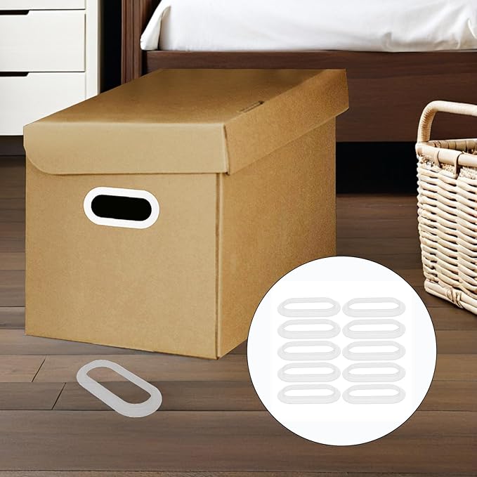 Kichvoe 10pcs Plastic Carton Handles for Moving Boxes and Storage Organizers, Heavy-duty Carrying Straps for Cardboard Suitcases and Packing, Suitable for Home and Office Organization