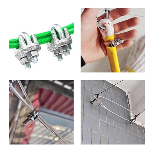 30Pcs 5/16’ M8 Wire Rope Clamps Cable Clamps galvanised Steel, U-Bolt Saddle Fasteners - can be Used for Tent Ropes, Wire Ropes, Wires and Cables, clotheslines etc