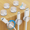 AGPTEK 8 Pack Magnetic Cable Clips, 360° Rotatable Cord Holder, Clear | Cable Holder for Nightstand, Desk Cord Organizer Adhesive Wire Management Home Phone Charging Cords USB Cable Keeper