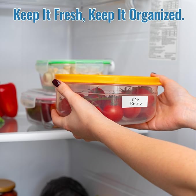 BLISKO 500 Pcs Removable Labels Easy Peel Off, 1x2 Inch Blank Food Label Stickers, Waterproof, Oil Resistant, No Residue, Freezer Tape for Labeling, Freezer Labels for Home, Restaurants & Catering