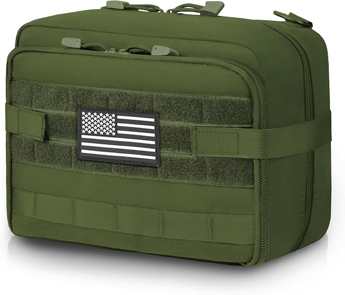 Jueachy Tactical Molle Pouch Large Admin Bag Utility Tool Pouches Molle Attachment EDC Pouches Expandable Molle Accessories Organizer Medical Pocket U.S.A Patch Included