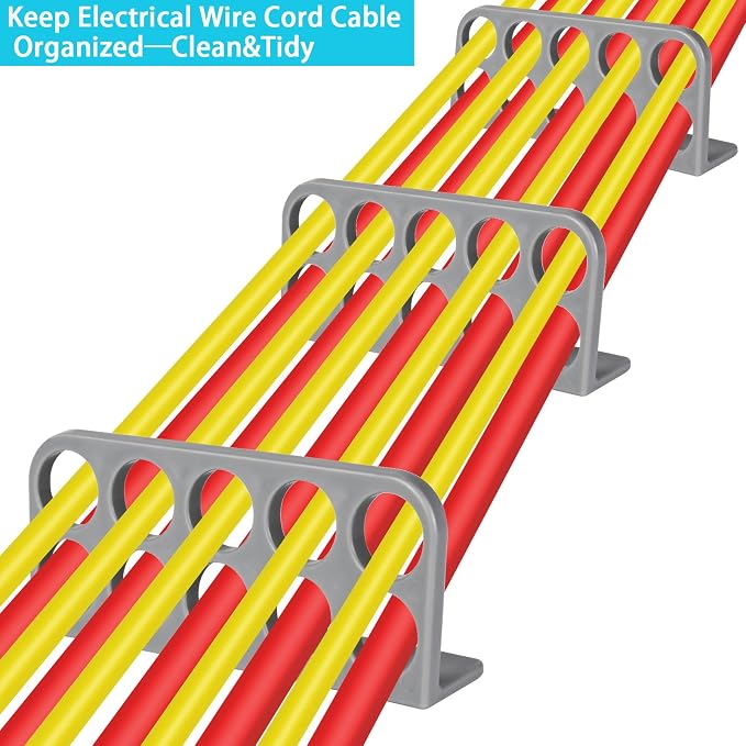 50Pack Cable Chase Wire Bracket,Cable Chase Bracket Support Organizer | Cable Support Wire Holder for NMB,Wire Stackers Keep Electrical Cord Bracket Tidy Clean&Save Time Space Labor,1" with 10-Hole