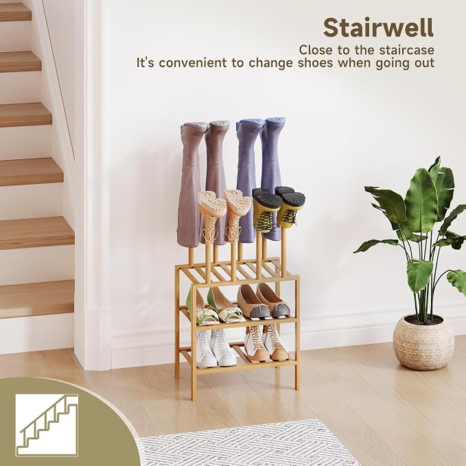 Detachable Boot Rack For Tall Boots Organizer,Outdoor Shoe Rack Storage | 3-Tier Multiuse Shoe Rack For Tall Boots,Closet Organizers And Entryway Storage,Suitable For All Seasons