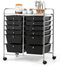 BECOMFORT 12-Drawer Rolling Cart with Drawers, Storage Cart on Wheels, Teacher Classroom Organizers with Metal Frame, Mobile Craft Cart, Trolley Utility Cart for School Office Play Room