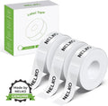 NELKO Genuine P21 Label Maker Tape,14x40mm, 3-Roll, Transparent | Easy to Peel, BPA-Free, Strong Adhesion, Water-Resistant & Oil-Proof, Great for School, Office, Home, Kitchen, Black on White