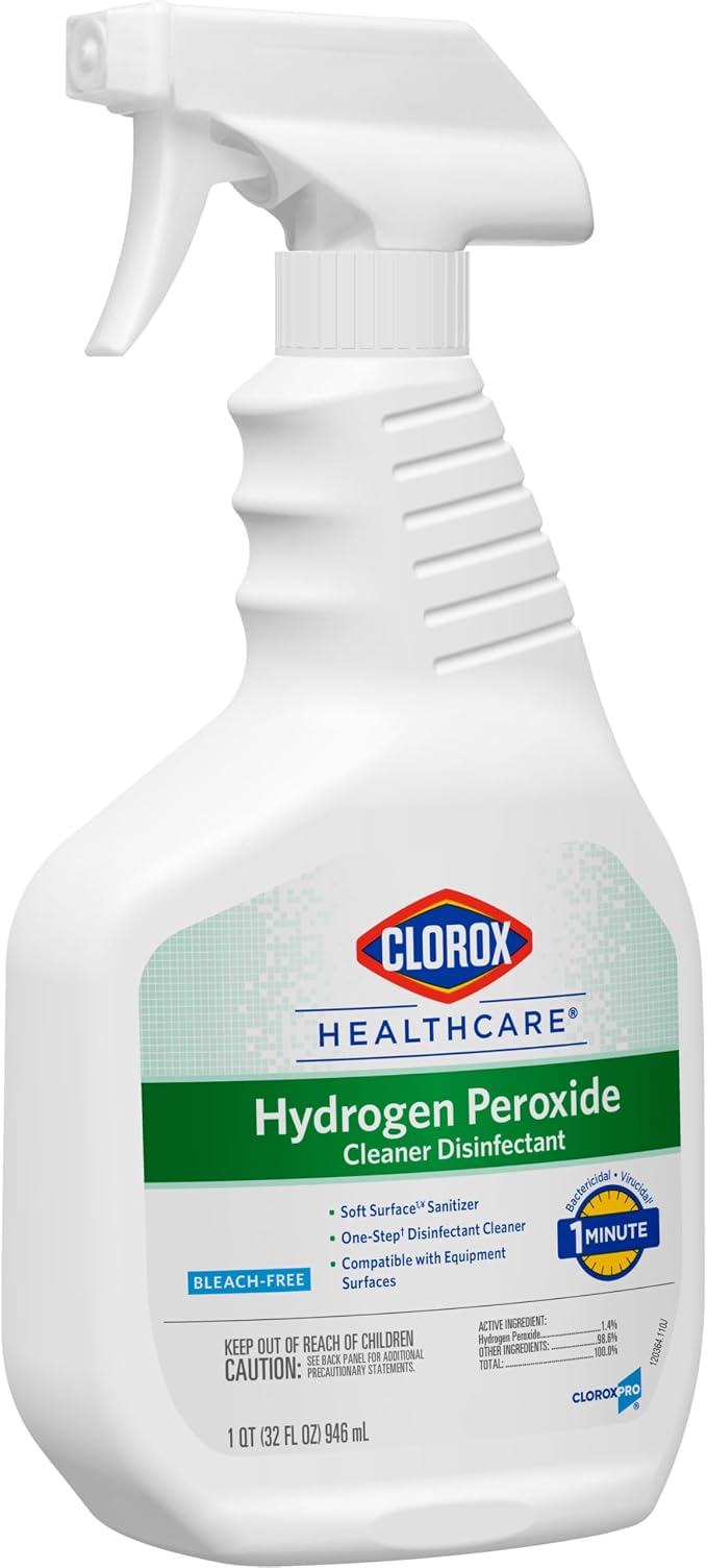 Clorox Healthcare Hydrogen Peroxide Cleaner Disinfectant, Bleach Free, 32 Fluid Ounces (Package May Vary)
