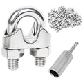 6 Pcs 1/2 inch Wire Rope Clips,Wire Rope Clamp,Cable Clamp | 304 Stainless Steel Smooth Rods for Industry, Metal Working Hobbies and DIY Craft