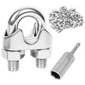24 Pcs 1/2 inch Wire Rope Clips,Wire Rope Clamp,Cable Clamp | 304 Stainless Steel Smooth Rods for Industry, Metal Working Hobbies and DIY Craft