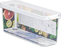 Care+Protect Fridge Food Storage Container with Lid, Large 2L, Ergonomic Easy Open Handle, Stackable, Fridge Organizer, Keep Food Fresh Longer, Transparent, BPA Free, Dishwasher Safe