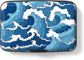 Credit Card Holder for Women, Small RFID Metal Credit Cards Wallets Cute Business Card Holder Pocket ID Case, Blue Sea Wave