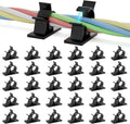 Viaky 30Pcs Black Wire Clips Self Adhesive Cables Clamps Adjustable Cable Organizer Cord Holder for RV, Car, Workshop, Electrical Ethernet, Audio Cables