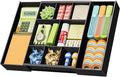 Marbrasse Expandable Desk Drawer Organizer, Clear Plastic Drawer Organizer Tray with 10 Adjustable Compartments, Desk Organizers and Accessories, 5 Drawer Dividers for Office Supplies, Makeup(Black)