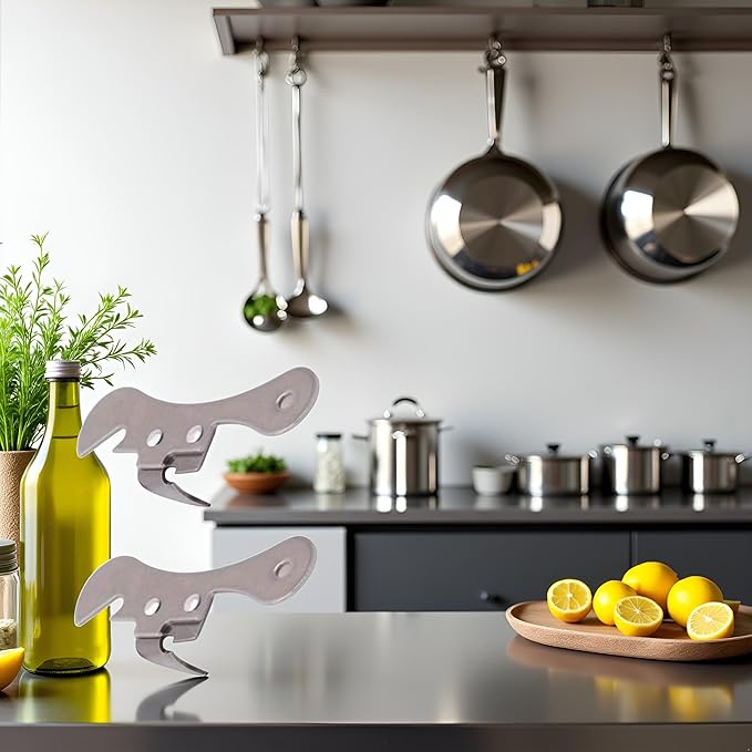 2Pcs Silver One Size Stainless Steel Can Opener Manual Can Opener Multifunctional Kitchen Accessories, Manual Can Openers