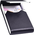 Business Card Holder with Ultra Slim Design,Business Card Case with Premium PU Leather, Suit Pocket Metal Card Holder for Women/Men,Professional Name Card Holder with Magnetic Shut (Black2)