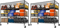 Heavy Duty Garage Shelving with Wheels: 55.5" W x 24" D x 81" H 4 Tier Wire Metal Storage Shelves, Adjustable NSF Commercial Shelf, Rolling Tote Rack Organizer for Pantry, Warehouse, 2PCS