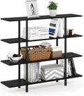 Furinno Turn-N-Tube 4-Tier Wide Display Shelf, Espresso/Black