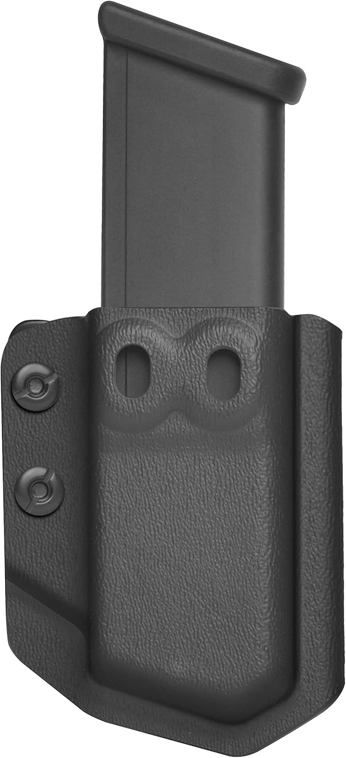 Amberide Universal IWB/OWB Kydex Mag Carrier for 9mm / .40 & .45 ACP Magazines, Single and Double Stack, Adjustable Retention, Ambidextrous, Fits 1.5" Belt, Made in USA