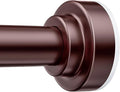 TEECK Shower Curtain Rod, 32-80 inch Adjustable Spring Tension Curtain Rod, Never Rust Anti-Slip Shower Curtain Rod for Bathroom, No Drilling, Never Collapse, Easy to Use, Brown