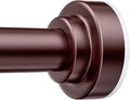 TEECK Shower Curtain Rod, 32-43 inch Adjustable Spring Tension Curtain Rod, Never Rust Anti-Slip Shower Curtain Rod for Bathroom, No Drilling, Never Collapse, Easy to Use, Brown