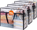 Lifewit 3 Pack Clear Clothes Storage Bags, 95L Plastic Blanket Storage Bag, Vinyl Foldable Moving Bags with Zipper, Closet Organizers and Storage Containers for Bedding, Duvet, Comforter
