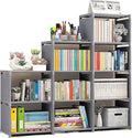 Bookshelf Tall Bookcase DIY Home Decor Bookcase Bookshelf Ladder Bookshelf Creative Modern Bookshelf Non-Woven Fabric Assembled Display Stand Bookshelf Organizer (Color : 05) (17)