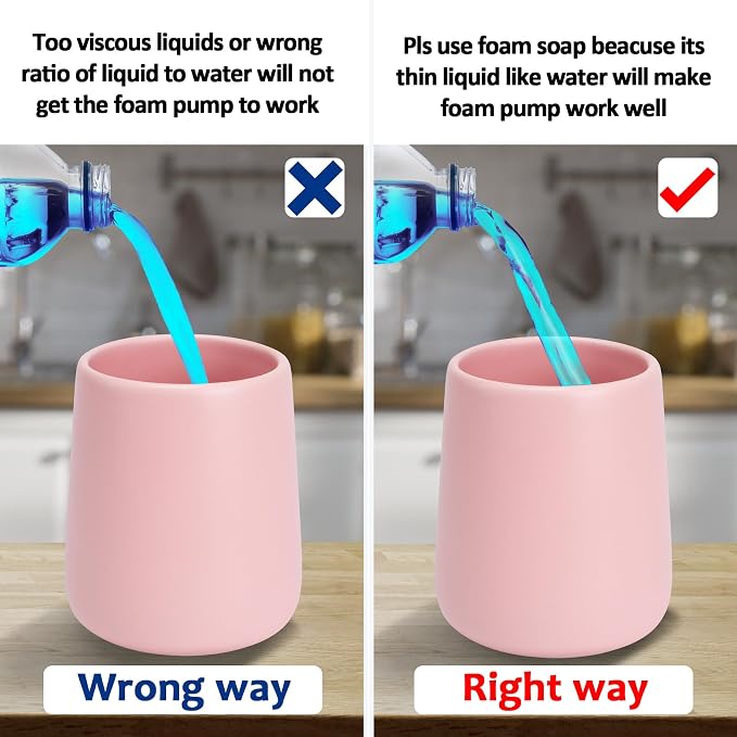 Soap Foaming Dispenser Ceramic with Easy-to-Press Pump Hand Foam Dispenser for Shampoo Bathroom Kitchen 12 oz