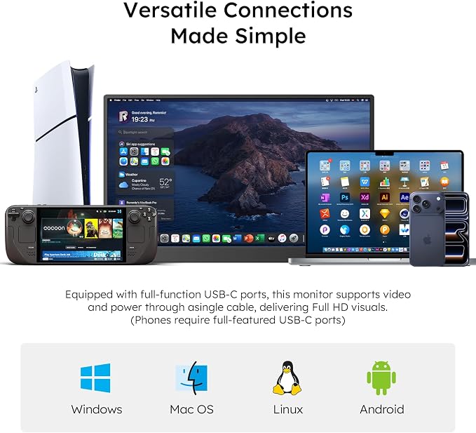 Dopesplay Portable Monitor with Carry Case, 15.6" FHD 1080P IPS Travel Monitor for Laptop, Foldable Stand Included USB-C Screen Extender for Laptop Mac PC Phone Xbox PS4/5 Switch