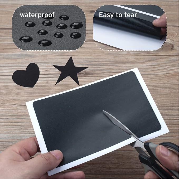 ONUPGO 20 Pack Chalkboard Labels, 4" X 6" Reusable Blackboard Stickers, Waterproof Chalkboard Sticker for Jars, Parties Decoration, Craft Rooms, Weddings, Storage, Organize Your Home & Kitchen