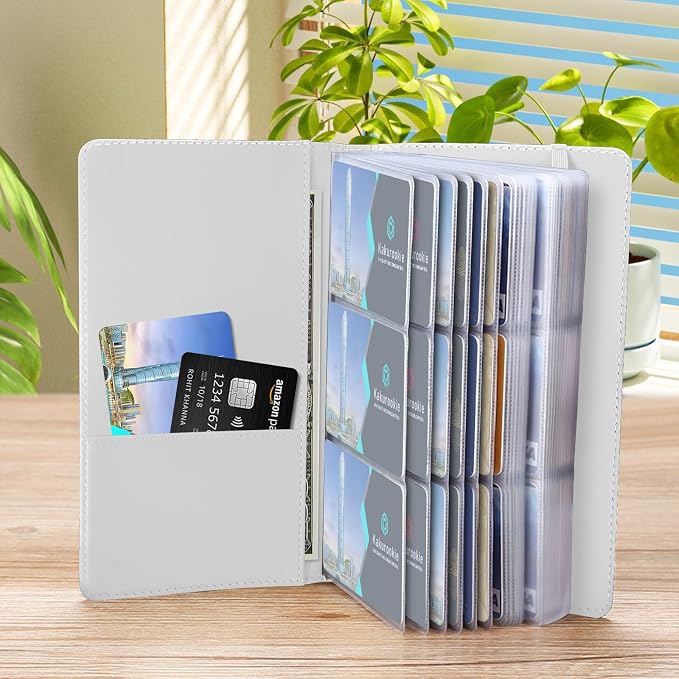 Floral Business Card Book Holder Organizer for Women, 240 Card Capacity, Stylish Name Card and Credit Card Holder for Professionals (Bohemia)