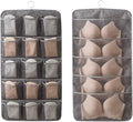Bseash Enlarged Closet Hanging Bra Organizer with Rotating Metal Hanger, Dual Sided Wall Shelf Wardrobe Mesh Pockets Hanging Storage Bag for Bra Socks Underwear Underpants