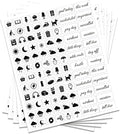 600 Pcs Planner Stickers, 0.6 x 0.6 Inch Mini Icons Daily Stickers Calendar Sticker Essentials Planner Sticker for Home Use, Decorating, Planning, Scrapbooking