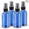 Wedama 4 oz Mini Glass Spray Bottles, Empty Small Spray Bottles with Funnel Dropper, Fine Mist for Hair, Travel, Plants, Cleaning Solutions and Skin Care (4 Pack Sky Blue)
