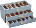 Lolalet Sunglasses Storage Box for Women, Eyewear Eye Glass Organizer with Clear Top Display Holder Case