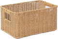 YRMT Rattan Storage Basket Pantry Baskets with Built-in Handles Wicker Baskets for Organizing Waterproof Woven Nature 12" x 8" x6"
