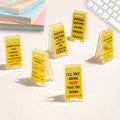 Funny Sticky Note Holder - 6 Pack Note Holder Clips, Overstimulated Desk Sign for Office, Hilarious Desk Signs for Coworkers, Perfect Funny Office Gifts (Yellow)
