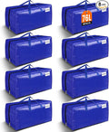 BlissTotes Moving Bags, Heavy Duty Moving Supplies & Storage Bags, Extra Large Packing Bags, Boxes with Tag Pockets, Collapsible Fold Flat Storage Totes, Alternative to Box and Bin, 76L, 8 Packs