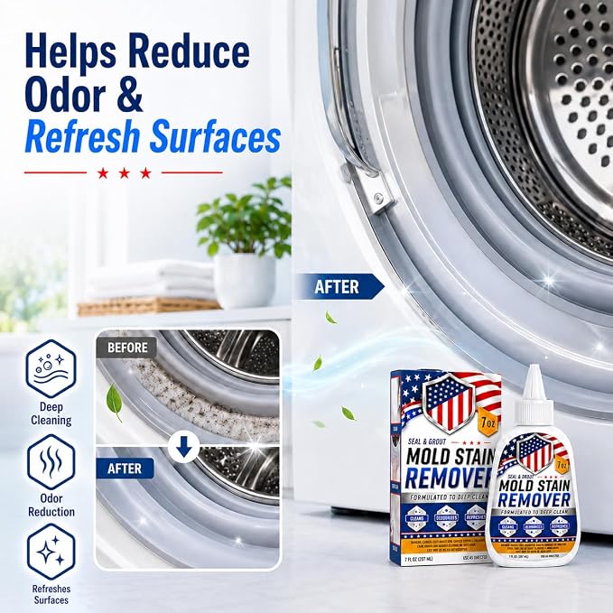 7 FL OZ Mold Stain Remover Gel, Help Remove Black Stain Buildup, Cleaning Gel for Tile Grout, Shower Caulk, Sink, Washing Machine Seals, Dishwasher & Refrigerator Gaskets, Household Cleaning Solution