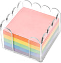 3x3 Inch Scalloped Acrylic Sticky Note Holder, Clear Cute Post It Note Dispenser, Notepad Holder with Wave Design, Thick Acrylic Desk Organizer for Office, Home, Dorm, Classroom