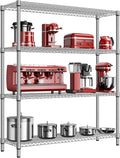 M MZG 2800 LBS 59" W 4 Tier Storage Shelves Rack Metal Wire Shelving Unit, Storage Standing Shelf Organizer for Laundry Bathroom Kitchen Pantry Garage Utility Room, Chrome 17.7" D x 59.1" W x 70.4" H