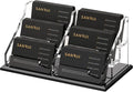 SANRUI Acrylic Business Card Holder, Black Business Cards Display Stand for Desk, Clear Horizontal 6 Slot Desktop Organizer , 360 Card Capacity