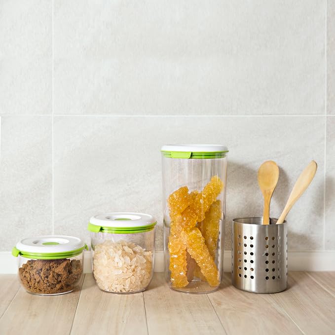 FOSA Food Containers for Vacuum Seal 3 Pack - 28oz Reusable Medium Vacuum Sealer Containers - Food Vacuum Sealer Set (Vacuum Pump Not Included)