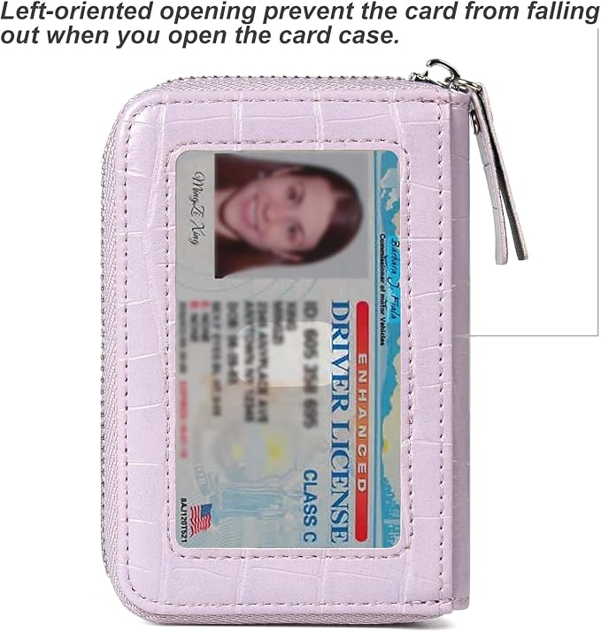Credit Card Wallet, RFID Card Case Wallet, Zipper Card Cases Holder for Men Women, RFID Blocking, KeyChain Wallet, Compact Size Card Organizer Case for Women