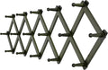 SKOLOO Accordion Wall Hanger with 16 Hooks, Modern Expandable Coat Rack Hat Rack for Wall, Solid Wooden, Dark Walnut Color