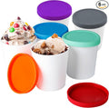 Mini Ice Cream Containers for Homemade Set (6 Pack - 8Oz), Reusable Ice Cream Storage Containers for Freezer, Leak-Free Ice Cream Containers with Silicone Lids
