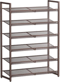 6-Tier Metal Large Shoe Rack,Tall Shoe Rack for Closet,entryway,Garage, with Adjustable Flat or Angled Shelves, Hold 20-26 Pairs Shoes