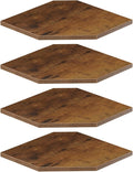 JJL Corner Shelf, 12 Inch Set of 4 Floating Shelves for Wall with Wire Hole for Security Camera and Radios Storage, 13.3 Inch Deep Wall Mounted Shelves for Living Room Corner Decoration, Rust Brown