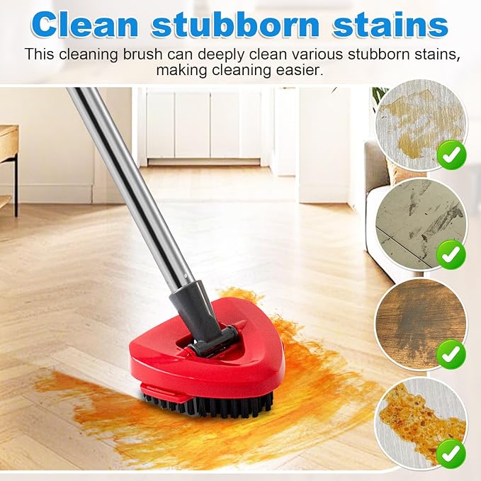 Mop Scrub Brush Head for O-Cedar RinseClean Scrubber Mop Attachment 2-Pack | Upgraded full bristles, no hollow center. Fits O-Cedar RinseClean 2-Tank spin mop. Fits cedar mop replace head scrubber