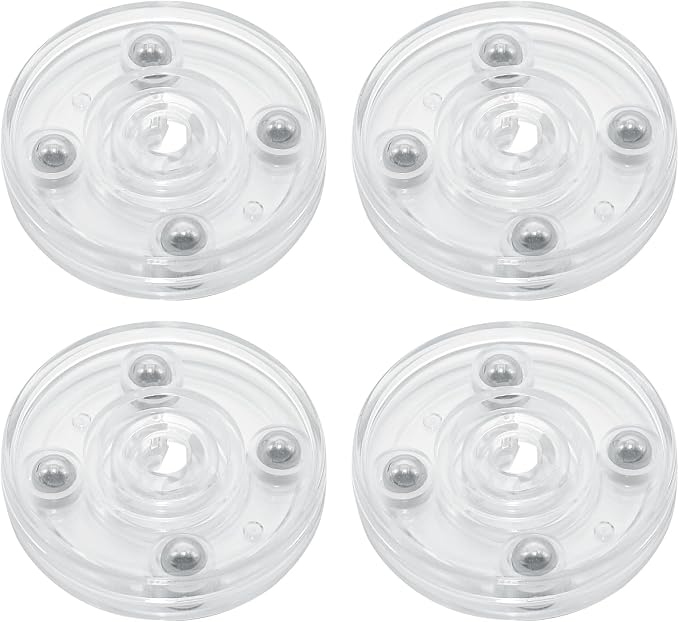 4 Pcs Clear 2 inch Acrylic Lazy Susan Rotating Turntable Organizer Bearings - Round Swivel Plate for Spice Rack, Table, Cake, Kitchen Pantry