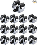 3-H Mop Holder 12 Pack,Brush Holder,Broom Holder Wall Mounted for Kitchen Bathroom Laundry Room Shed Garage Garden(Black)
