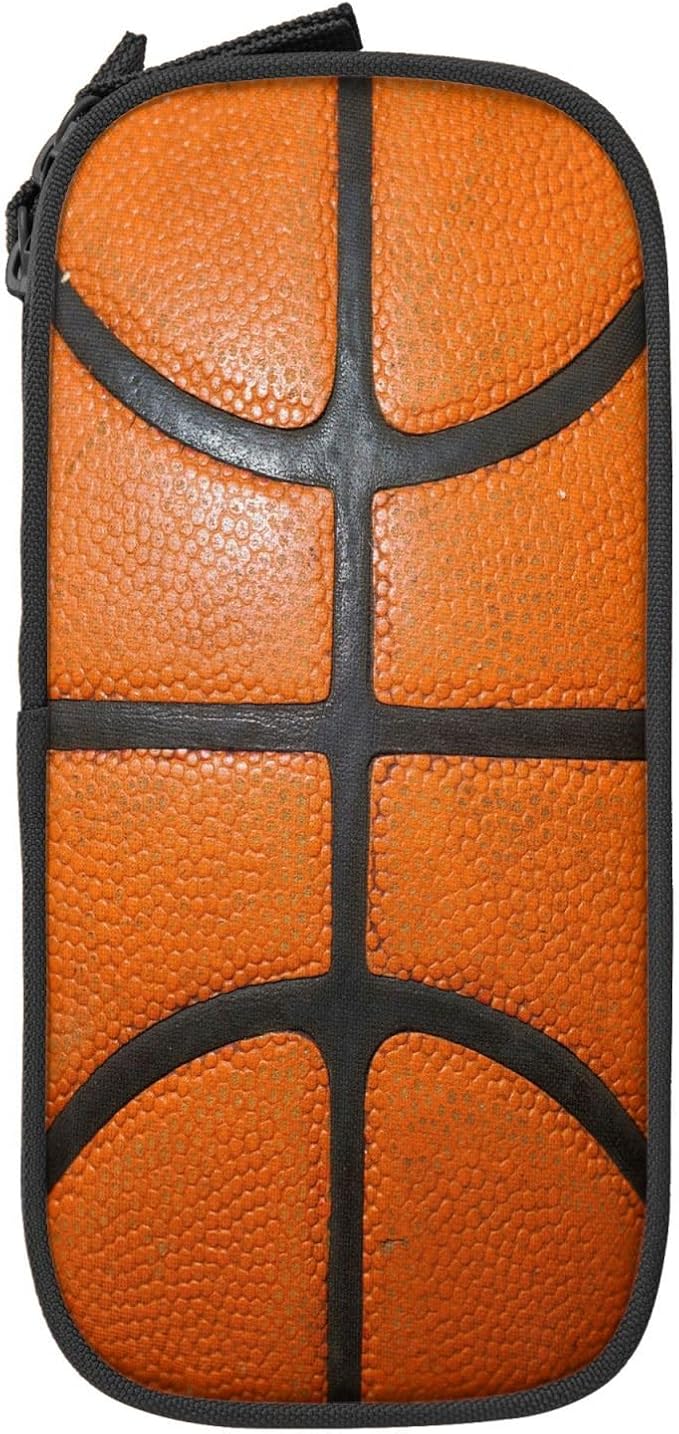 Perinsto Basketball Texture Pencil Case Big Capacity Multi Compartment Stationery Box Pencil Pouch Holder Desk Organizer For School Office Home